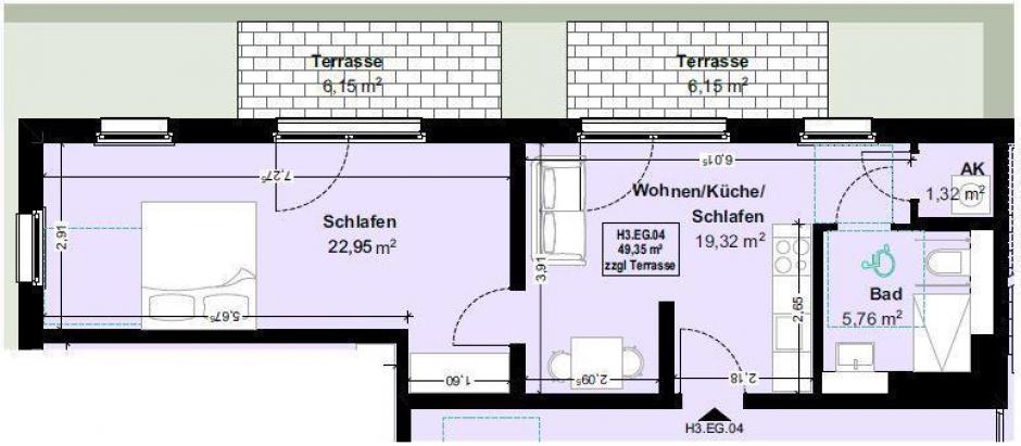 EG-Wohnung mit 2 Terrassen EG-Wohnung mit 2 Terrassen